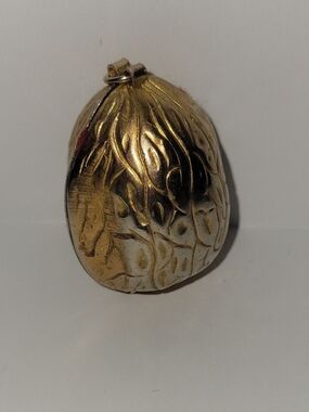 Antique Sewing Kit Brass Walnut Shape